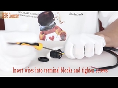 قفل ذاتي M19 موصل مقاوم للماء PA66 كابل مادة إلى لوحة التثبيت الخلفية