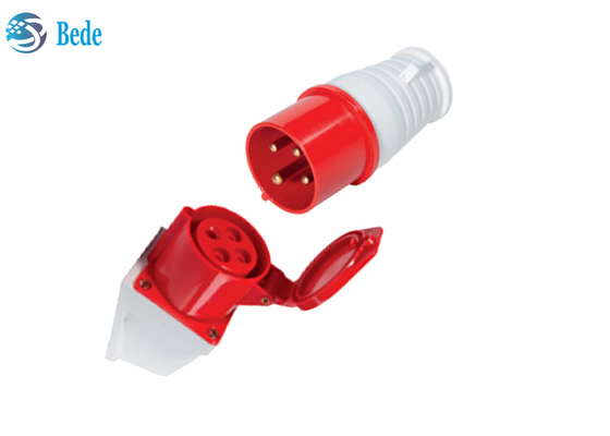 16A 4pin مقبس صناعي / قابس موصلات ذكر أنثى مقاومة للماء 380-415 فولت