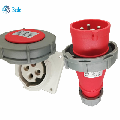 4 دبوس 3P + E 16Amp منفذ الطاقة الصناعية ومقبس تركيب اللوحة IP67