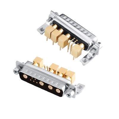 D-Sub المختلطة المتجانسة ربط RF / الطاقة الزاوية المستقيمة Conecector 9W4 لPCB