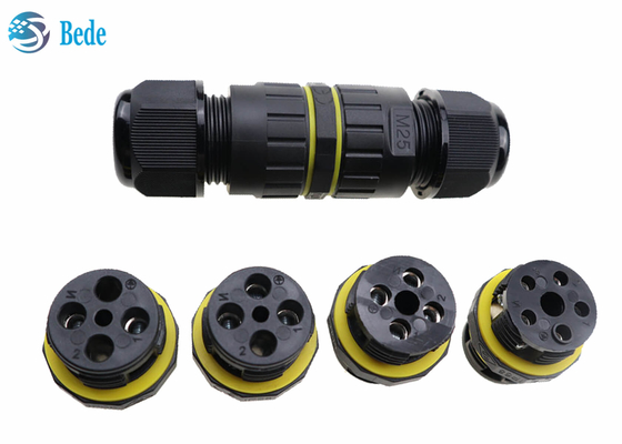 موصلات الكابلات الخارجية IP 68450V المقاومة للماء M25 2 3 4 5 دبابيس 2 قناة