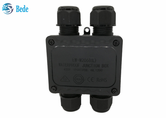 PA 66 خارجي مقاوم للماء صندوق توزيع الأسلاك مربع 4 قنوات IP68 450V