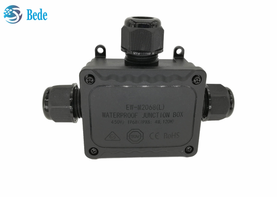 IP68 صندوق تقاطع مقاوم للماء صندوق منفذ مانع لتسرب الماء 3 قنوات 450V نوع T.