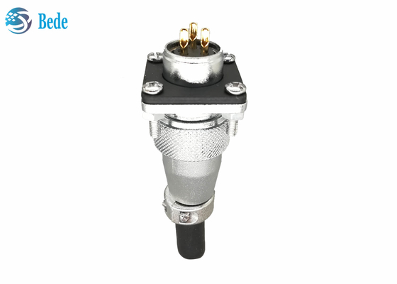 شفة مربعة وغطاء غبار WS20 موصلات دائرية مع 2 3 4 دبوس 500V 25A