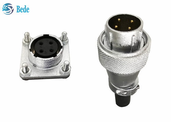 WS20 5 6 7 8 دبوس موصل دائري مع شفة مربعة وغطاء غبار 500V 10A