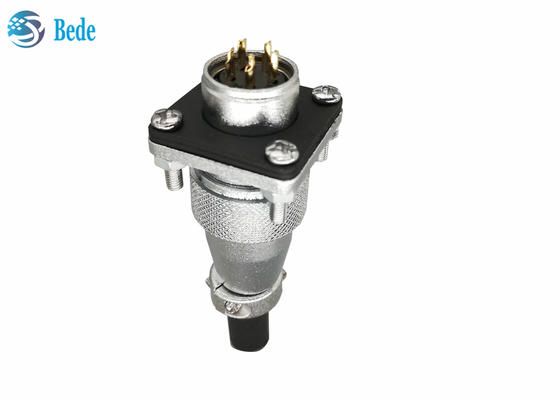 9 10 12 14 دبوس 400V 5A WS20 موصلات دائرية مع شفة مربعة وغطاء غبار