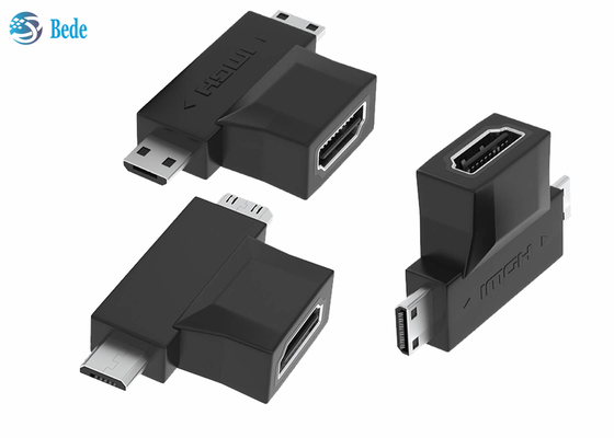 1080P مطلية بالذهب 2 في 1 HDMI مكرر HDMI أنثى إلى HDMI Micro و Mini