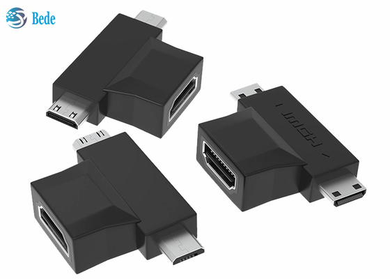 1080P مطلية بالذهب 2 في 1 HDMI مكرر HDMI أنثى إلى HDMI Micro و Mini