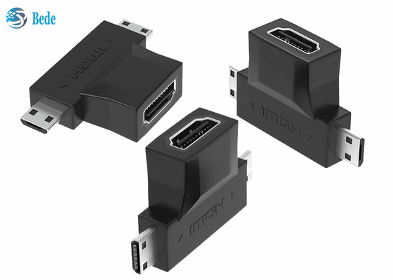1080P مطلية بالذهب 2 في 1 HDMI مكرر HDMI أنثى إلى HDMI Micro و Mini