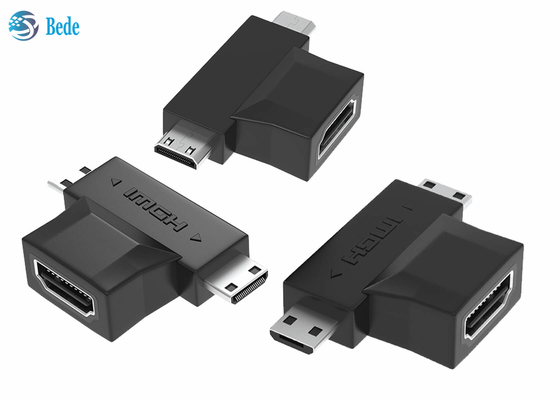 1080P مطلية بالذهب 2 في 1 HDMI مكرر HDMI أنثى إلى HDMI Micro و Mini