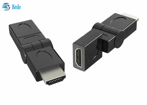 محول HDMI مطلي بالذهب من الذكور إلى الإناث 90180270 360 درجة للتدوير