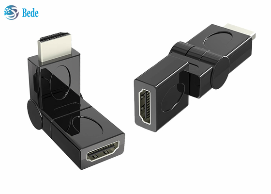 محول HDMI مطلي بالذهب من الذكور إلى الإناث 90180270 360 درجة للتدوير