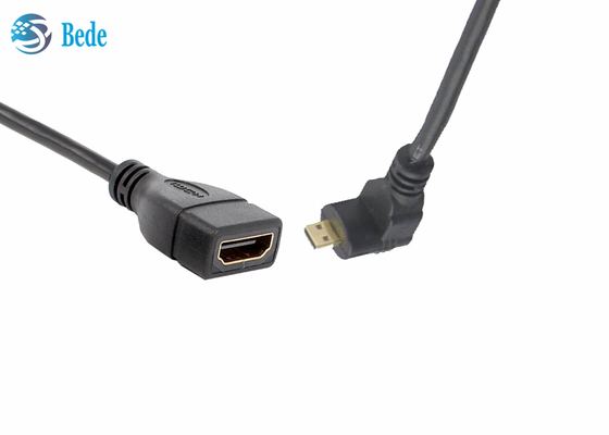 بزاوية مايكرو HDMI ذكر إلى HDMI أنثى محول موصل 4 اتجاهات أعلى وأسفل اليسار واليمين + 1 قطعة على التوالي