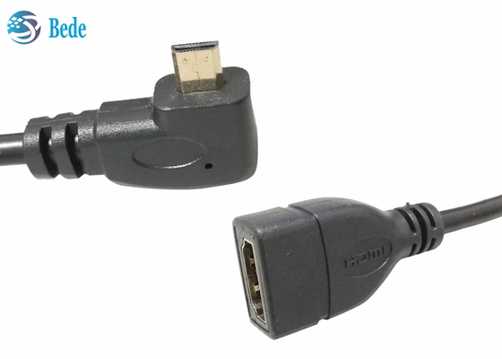 بزاوية مايكرو HDMI ذكر إلى HDMI أنثى محول موصل 4 اتجاهات أعلى وأسفل اليسار واليمين + 1 قطعة على التوالي