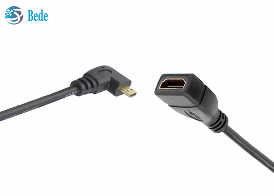 بزاوية مايكرو HDMI ذكر إلى HDMI أنثى محول موصل 4 اتجاهات أعلى وأسفل اليسار واليمين + 1 قطعة على التوالي