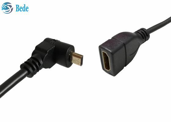 بزاوية مايكرو HDMI ذكر إلى HDMI أنثى محول موصل 4 اتجاهات أعلى وأسفل اليسار واليمين + 1 قطعة على التوالي