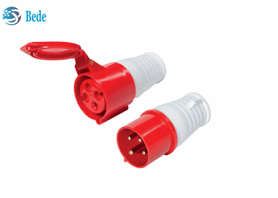 16A 4pin مقبس صناعي / قابس موصلات ذكر أنثى مقاومة للماء 380-415 فولت