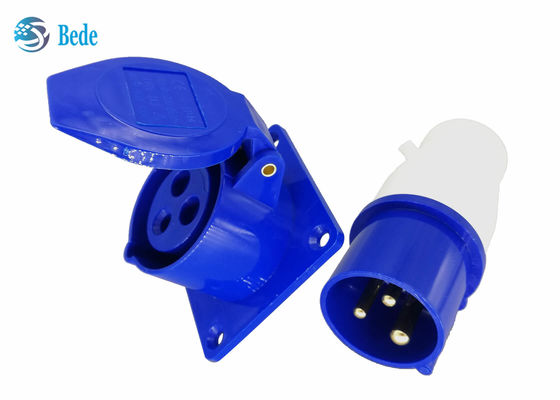 3 دبابيس التوصيل الصناعي ومجموعات المقبس المثبتة على لوحة نوع مقاوم للماء IP44 220-250V 16A
