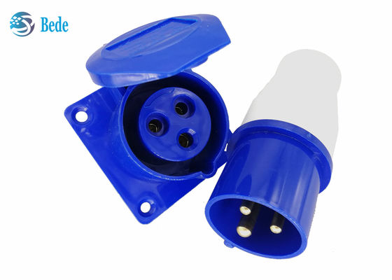 3 دبابيس التوصيل الصناعي ومجموعات المقبس المثبتة على لوحة نوع مقاوم للماء IP44 220-250V 16A