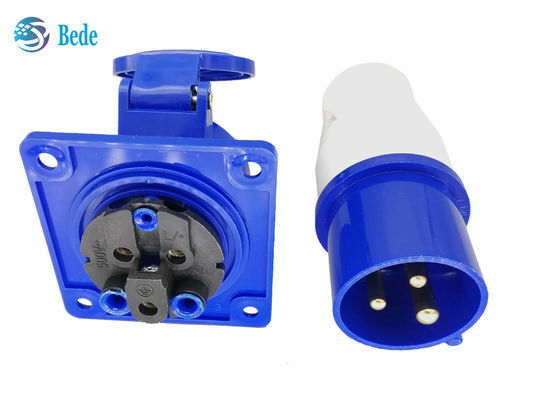 3 دبابيس التوصيل الصناعي ومجموعات المقبس المثبتة على لوحة نوع مقاوم للماء IP44 220-250V 16A