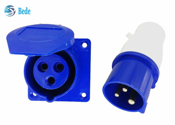 3 دبابيس التوصيل الصناعي ومجموعات المقبس المثبتة على لوحة نوع مقاوم للماء IP44 220-250V 16A