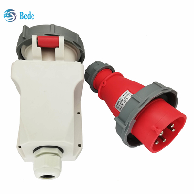 3P + N + E المكونات الصناعية والمقبس IP67 AC220-415V 16 و 32 أمبير نوع التثبيت على الحائط