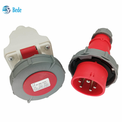 3P + N + E المكونات الصناعية والمقبس IP67 AC220-415V 16 و 32 أمبير نوع التثبيت على الحائط