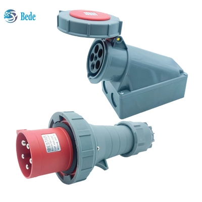 5 دبابيس قابس صناعي مقبس 63A 125A مقاوم للماء IP67 IEC60309 مثبت على الحائط