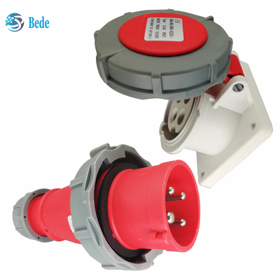 4 دبوس 3P + E 16Amp منفذ الطاقة الصناعية ومقبس تركيب اللوحة IP67