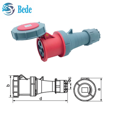 63A / 125 Amp الصناعية الصلبة عالية التيار والمقابس 3P + E IP67