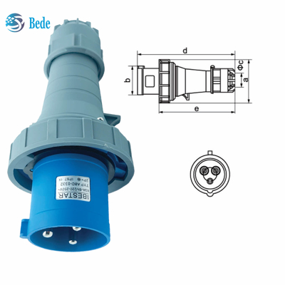 التيار 63A 125A صناعية وصلة مصبوب لوحة تركيب نوع 3 دبوس ((2P + E) IP67 220 ~ 250V