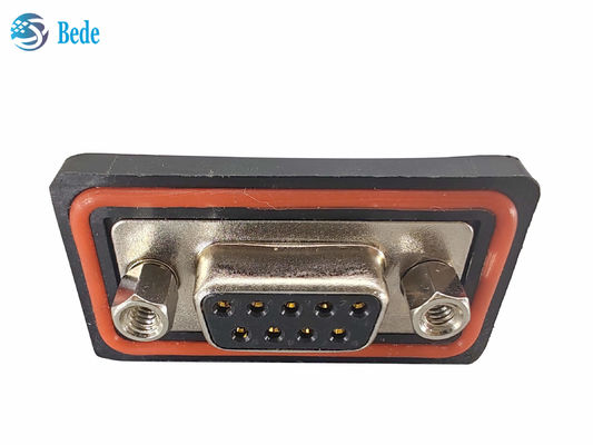 PA66 السيليكون D Sub9 الاتصال الإناث التيار العالي الجهد 500V نوع التثبيت المطاوئ