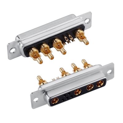 D-Sub المختلطة المتجانسة ربط RF / الطاقة الزاوية المستقيمة Conecector 9W4 لPCB
