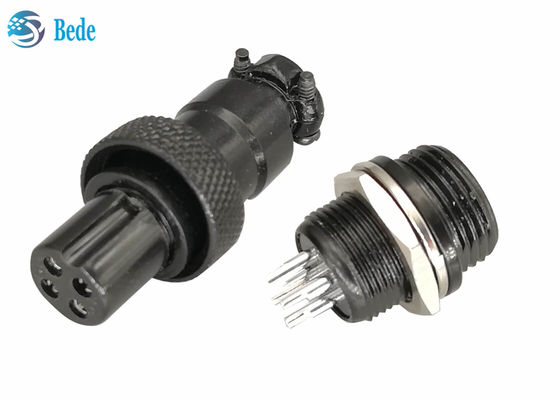 مجموعات موصلات الطيران GX12 للذكور والإناث، لون أسود، مادة سبائك الزنك